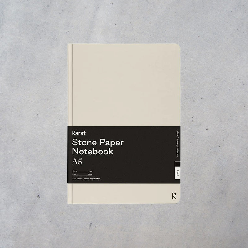 Stone Paper Notebook: A5 Lined Hardcover - Stone