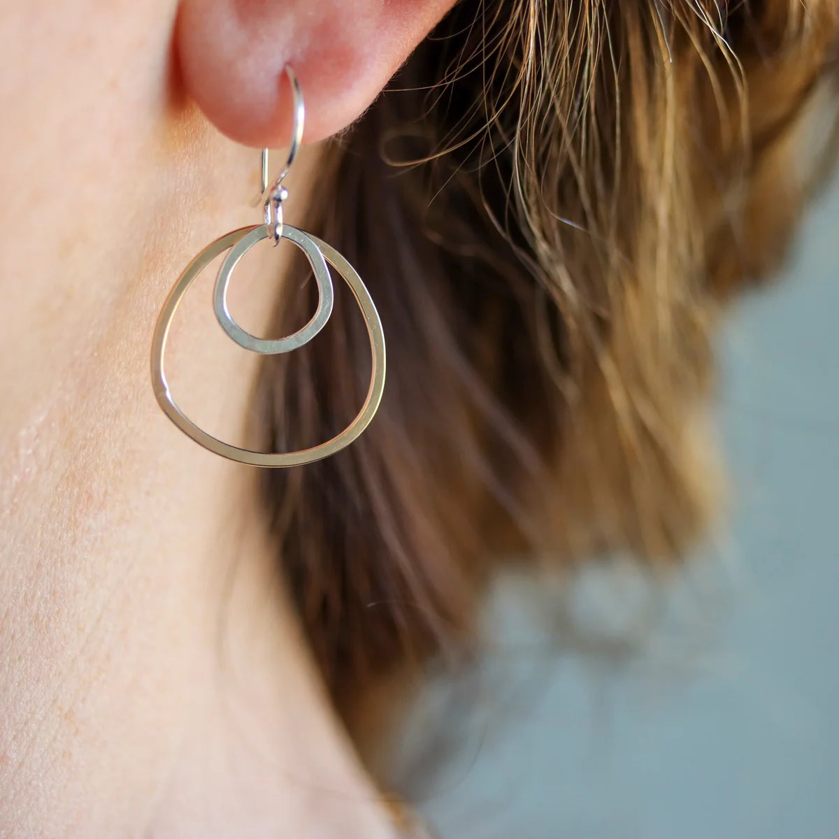 Aperture Earrings in Mixed Metals