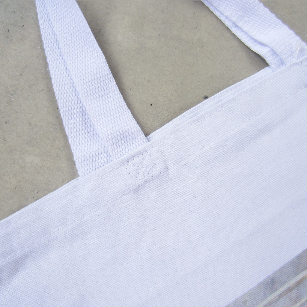 MASS MoCA White Canvas Tote Bag: Barbara Prey Watercolor