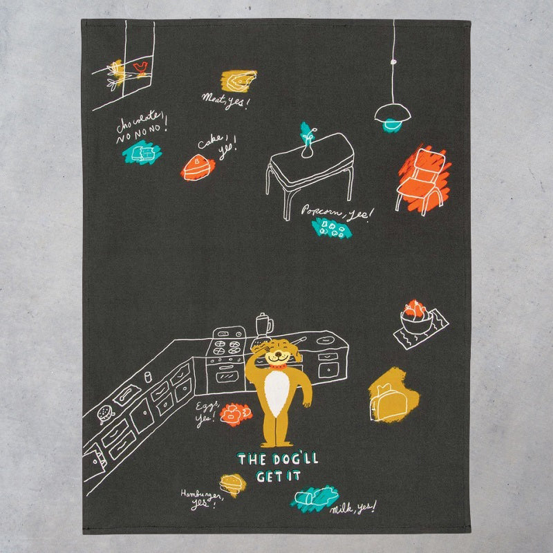 Printed Dish Towel: The Dog'll Get It
