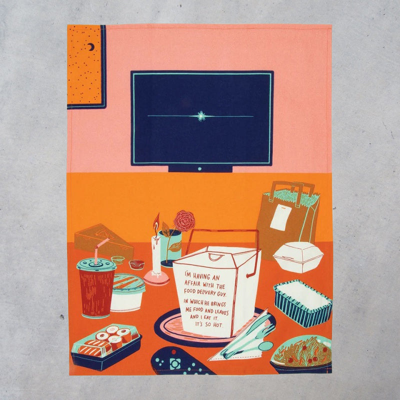 Printed Dish Towel: Food Delivery
