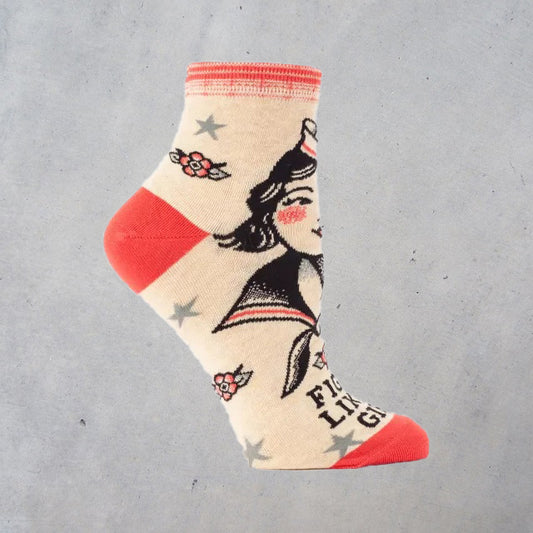 Women's Ankle Socks: Fight Like a Girl
