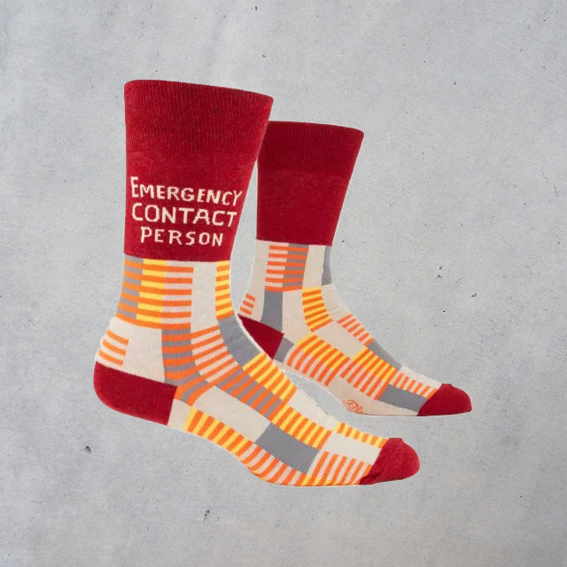 Men's Crew Socks: Emergency Contact
