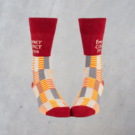 Men's Crew Socks: Emergency Contact