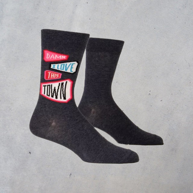 Men's Crew Socks: Damn I Love This Town