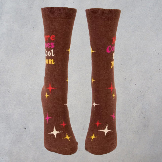 Women's Crew Socks: Here Comes Cool Mom