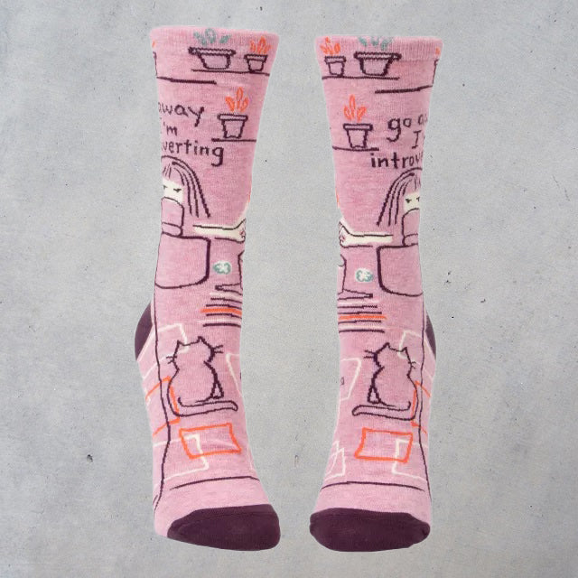 Women's Crew Socks: Go Away Introverting