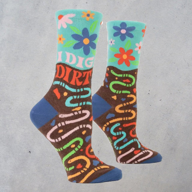 Women's Crew Socks: I Dig Dirt