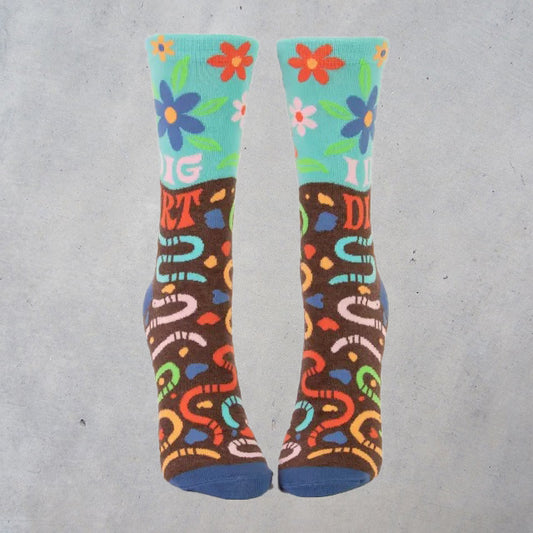 Women's Crew Socks: I Dig Dirt