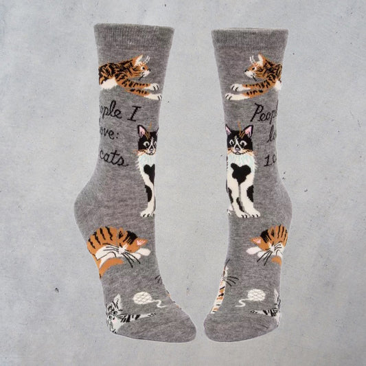 Women's Crew Socks: People I Love - Cats!