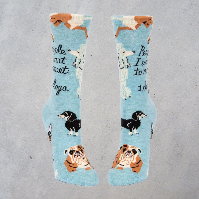 Women's Crew Socks: People to Meet - Dogs!