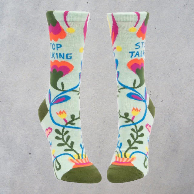 Women's Crew Socks: Stop Talking