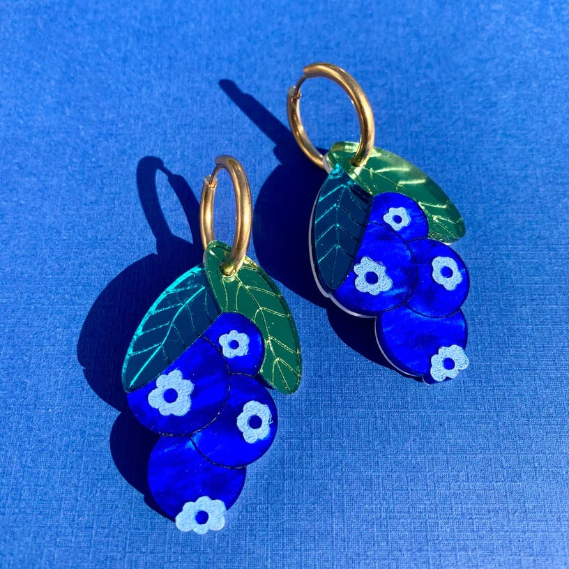 Blueberries Acrylic Earrings