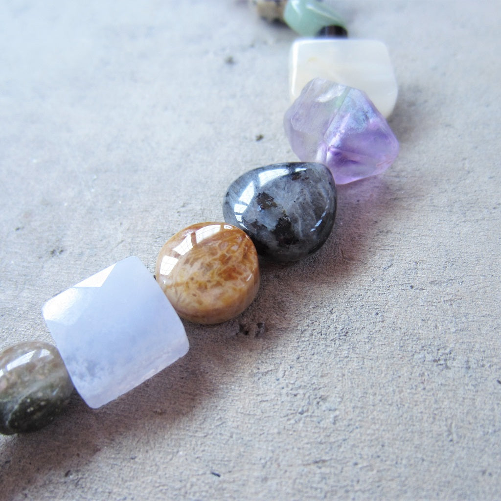 One of a Kind Multi Stone Crystal Collection Necklace