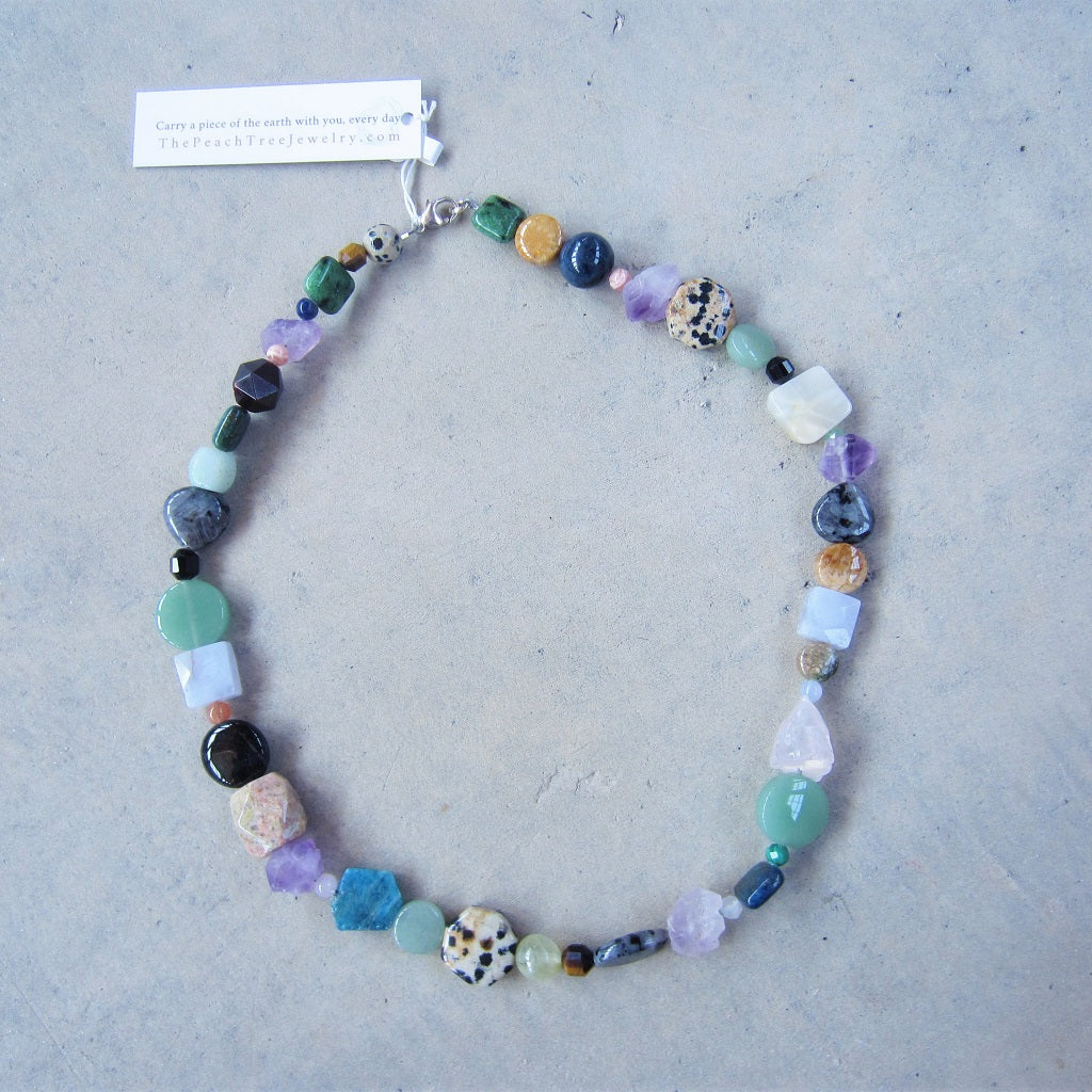 One of a Kind Multi Stone Crystal Collection Necklace