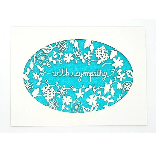 Laser Cut Greeting Card: With Sympathy Wreath