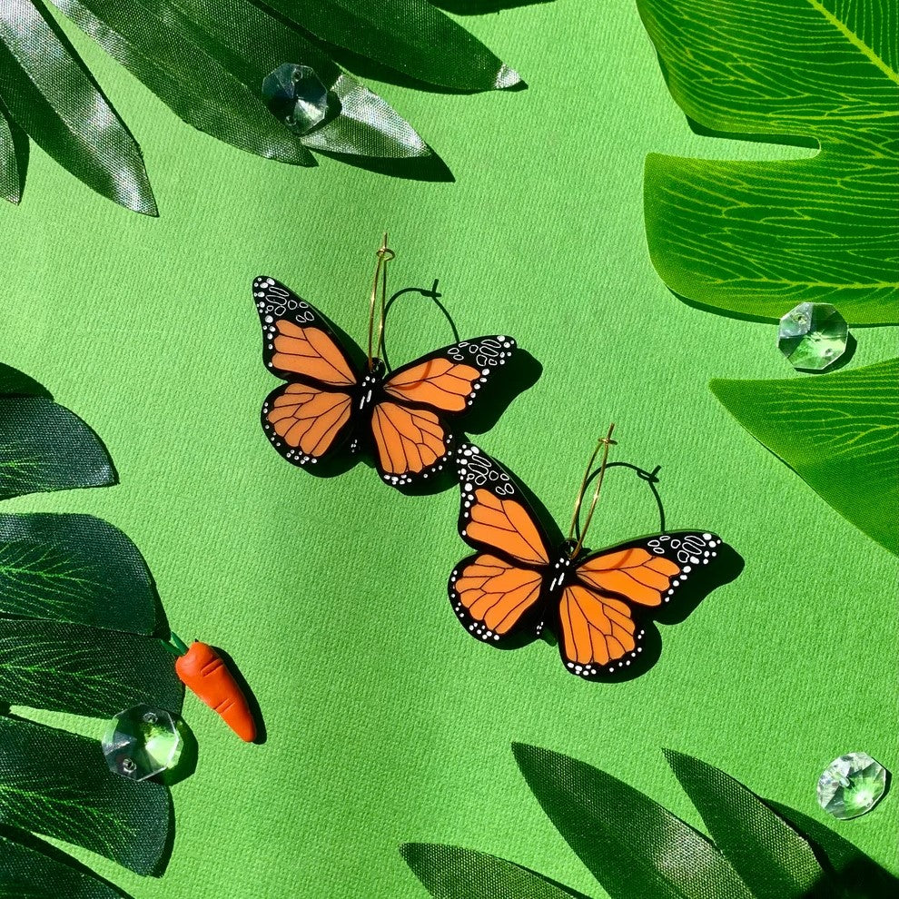 Monarch Butterfly Acrylic Earrings