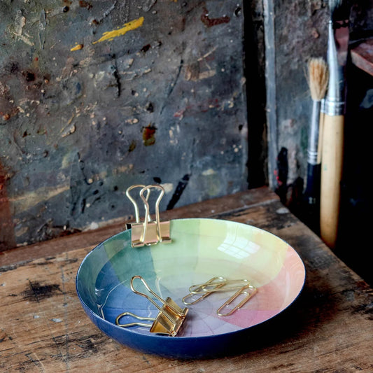 Enamel Trinket Dish: Vintage Color Wheel