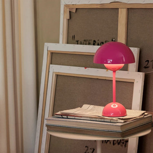Flowerpot Portable Table Lamp: Tangy Pink