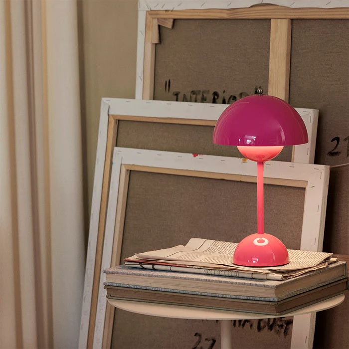 Flowerpot Portable Table Lamp: Tangy Pink