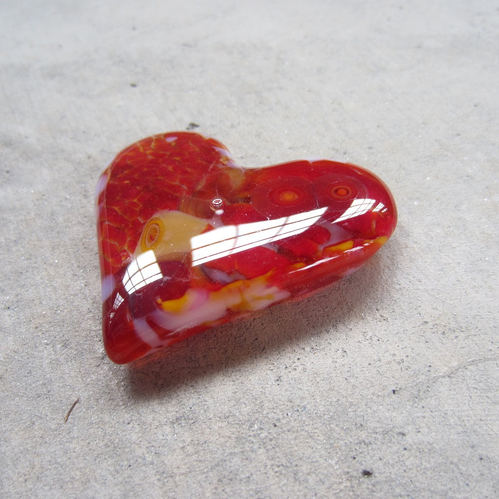 Fused Glass Heart: Red