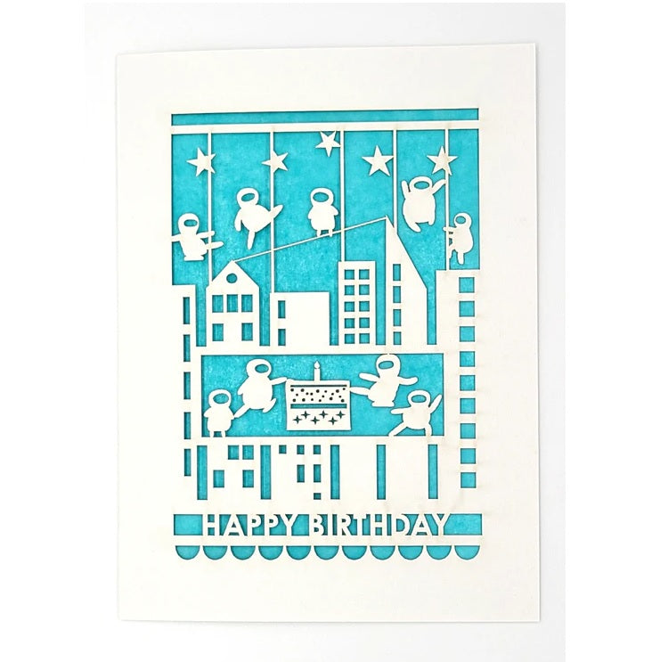 Laser Cut Greeting Card: Happy Birthday Ninjas