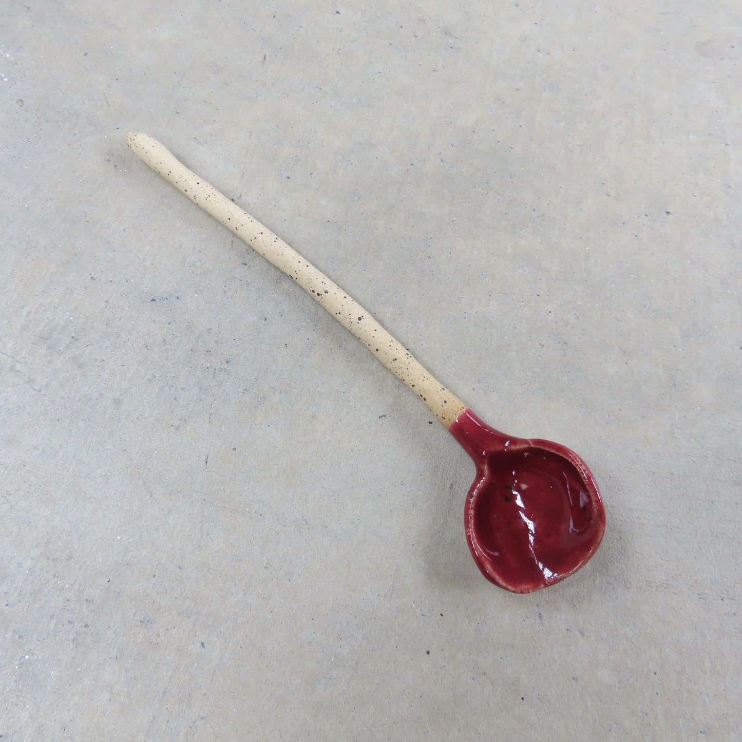 Handmade Ceramic Spoon: Mars Red