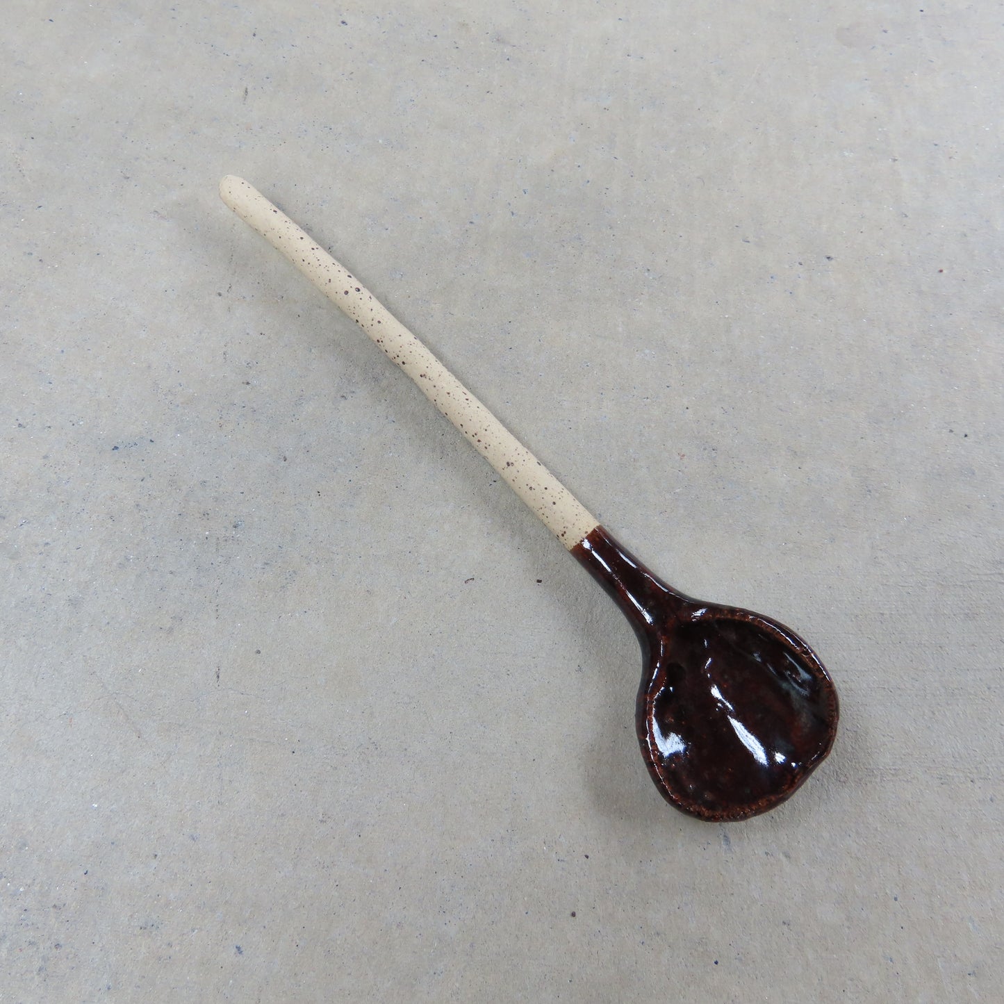 Handmade Ceramic Spoon: Dark Brown
