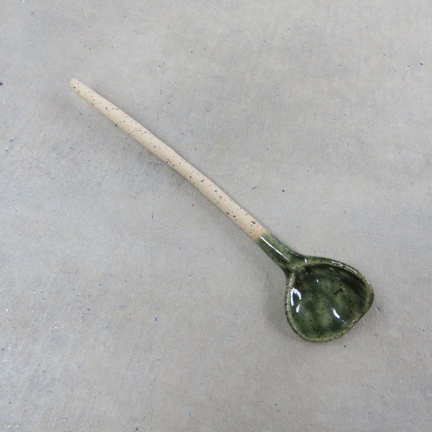 Handmade Ceramic Spoon: Evergreen