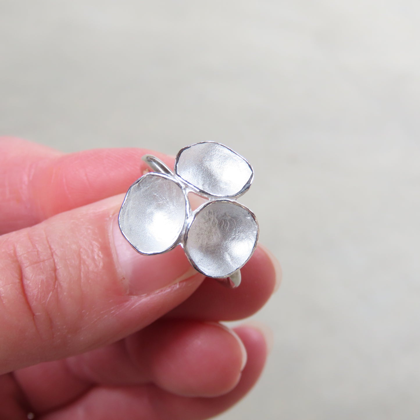 Tri Pod Ring in Sterling Silver