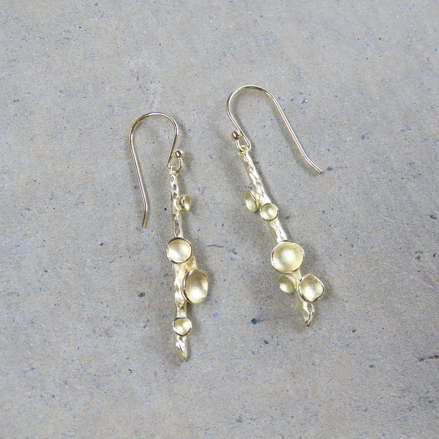 Small Stick Pod Earrings in 18K Gold Vermeil