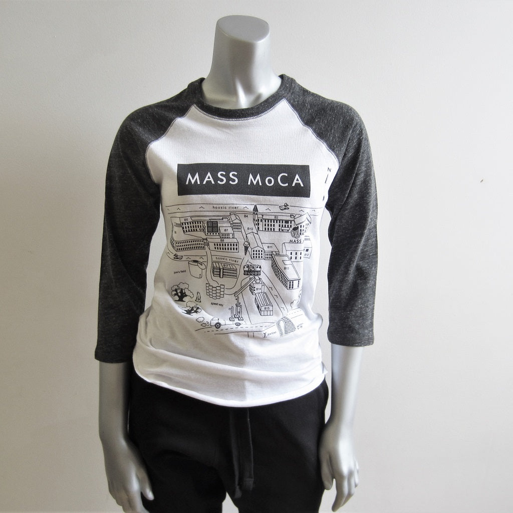 MASS MoCA Museum Map Baseball T-Shirt: Unisex