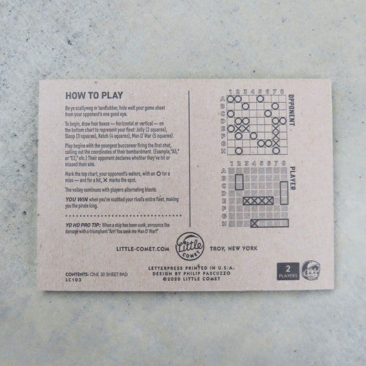 Letterpress Paper Game: Man O' War