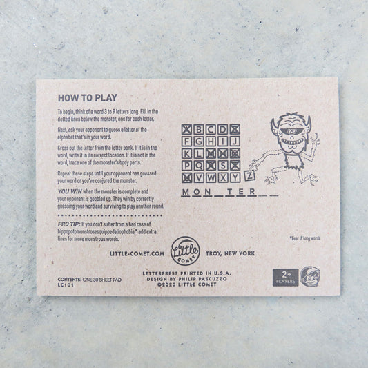 Letterpress Paper Game: Hangman