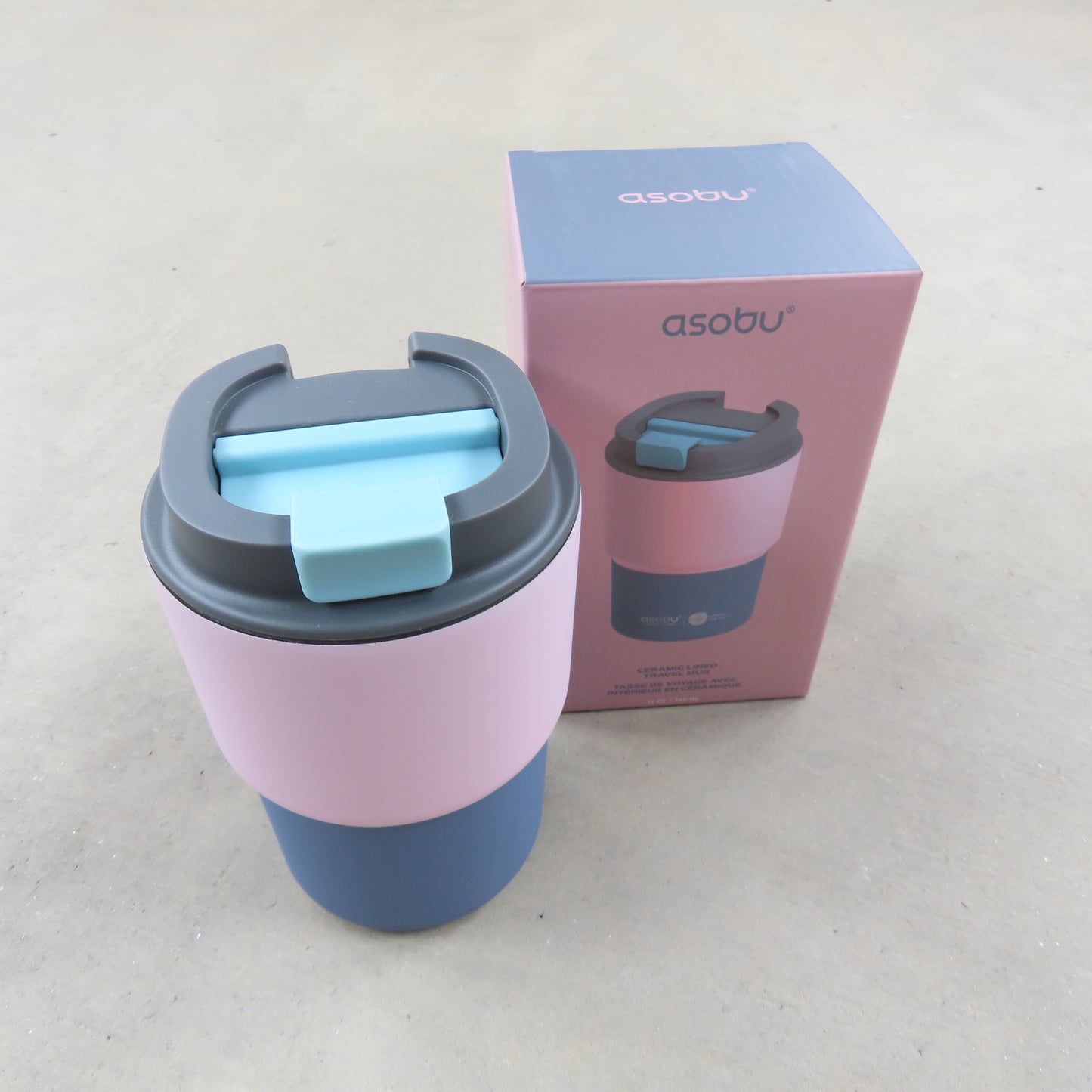 12oz Travel Mug: Pastel Pink Two Tone