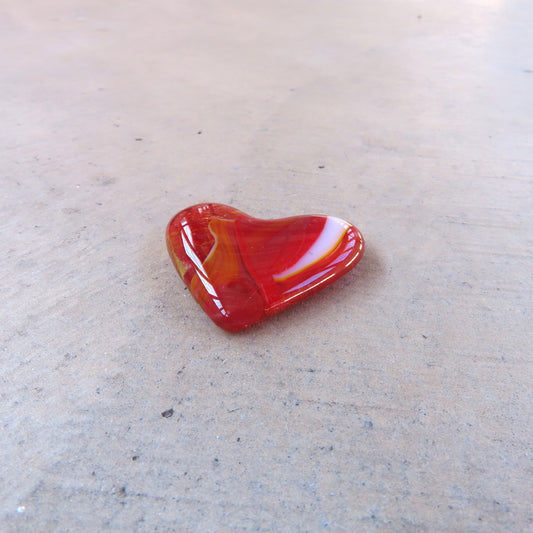 Mini Fused Glass Heart: Red