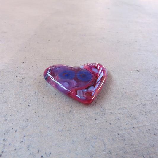 Mini Fused Glass Heart: Violet