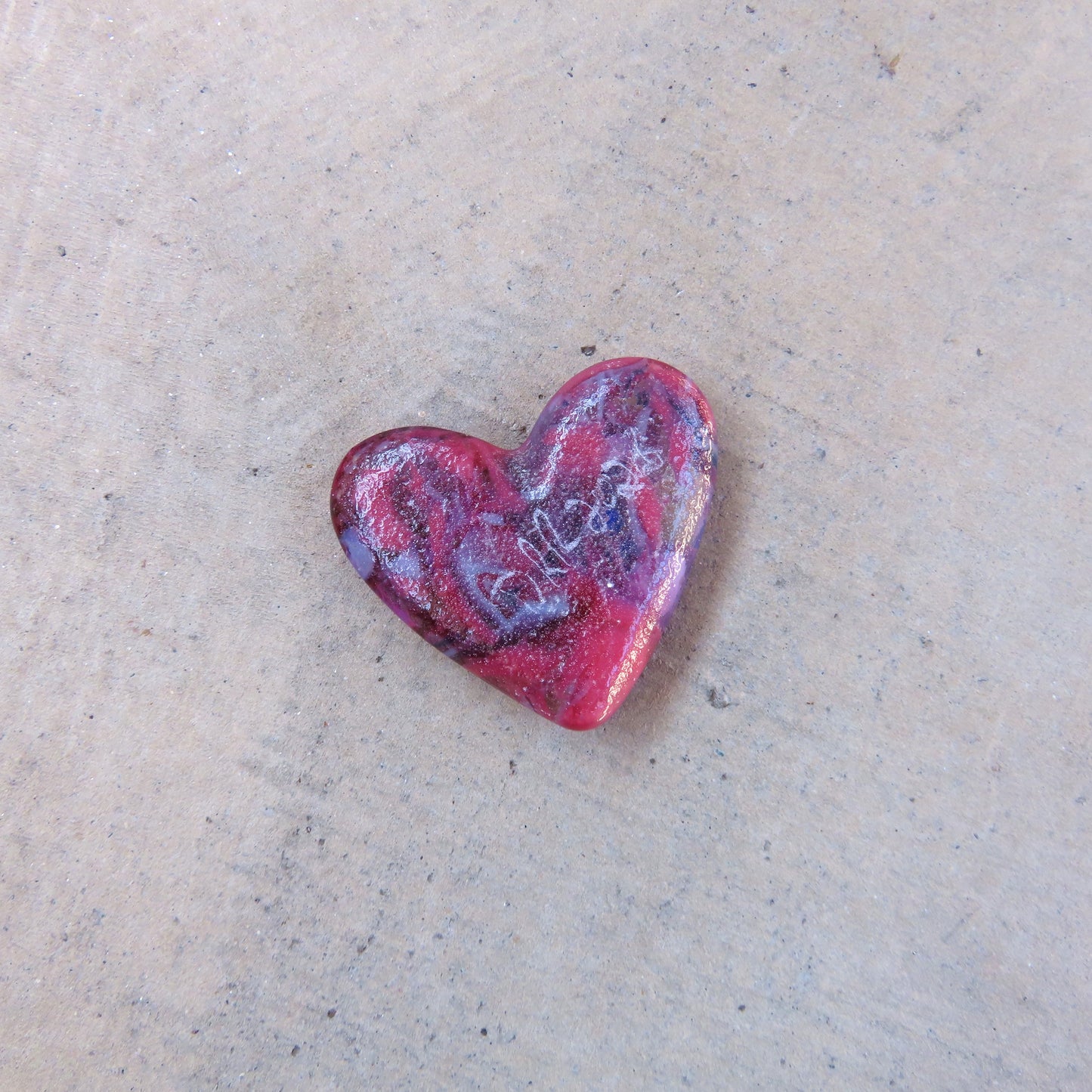 Mini Fused Glass Heart: Violet