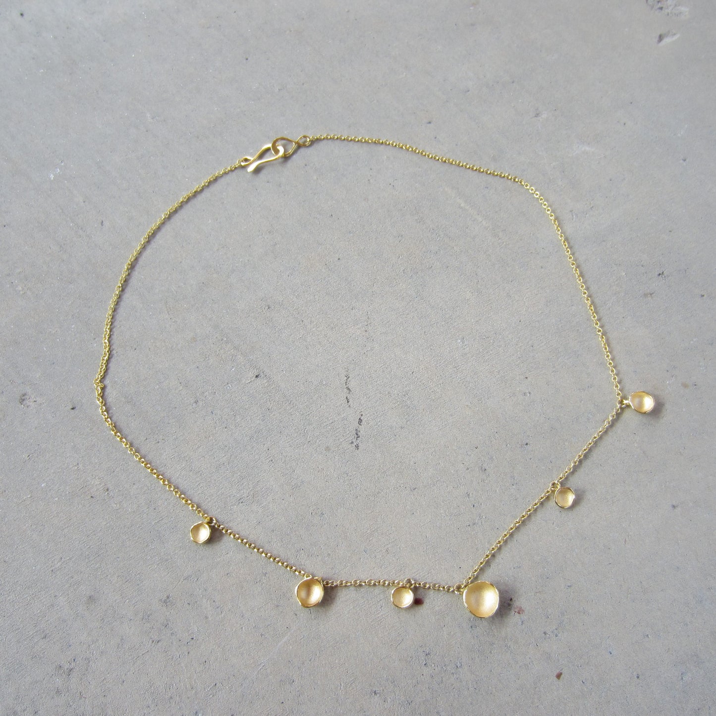 6 Pod Drop Necklace in 18K Gold Vermeil on Gold Chain