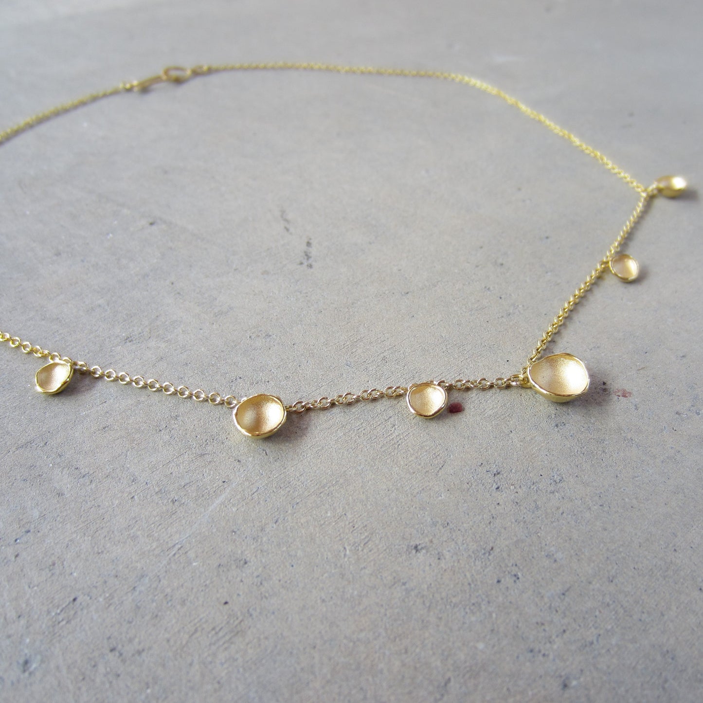 6 Pod Drop Necklace in 18K Gold Vermeil on Gold Chain
