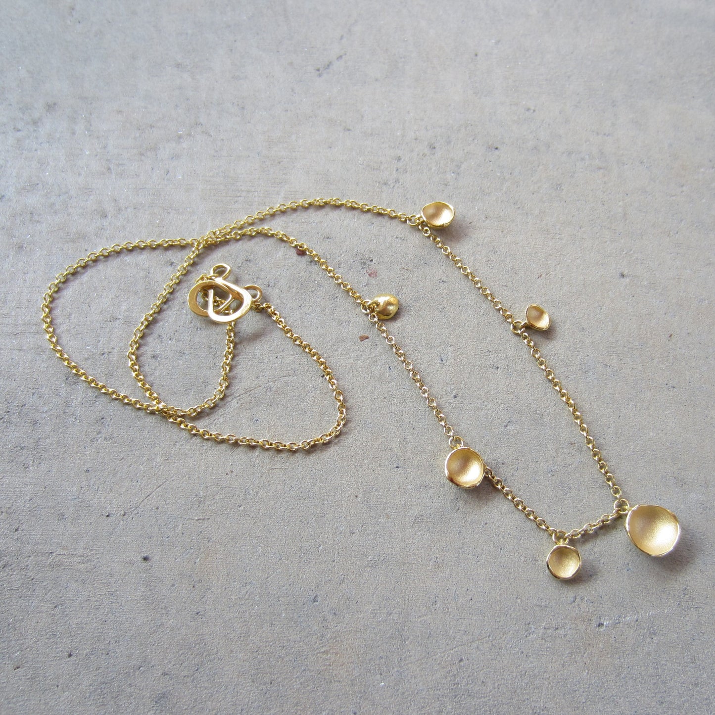 6 Pod Drop Necklace in 18K Gold Vermeil on Gold Chain