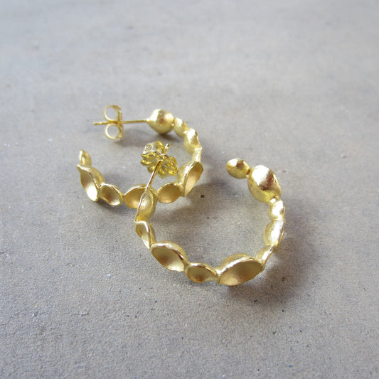 Pod Hoop Earrings in 18K Gold Vermeil