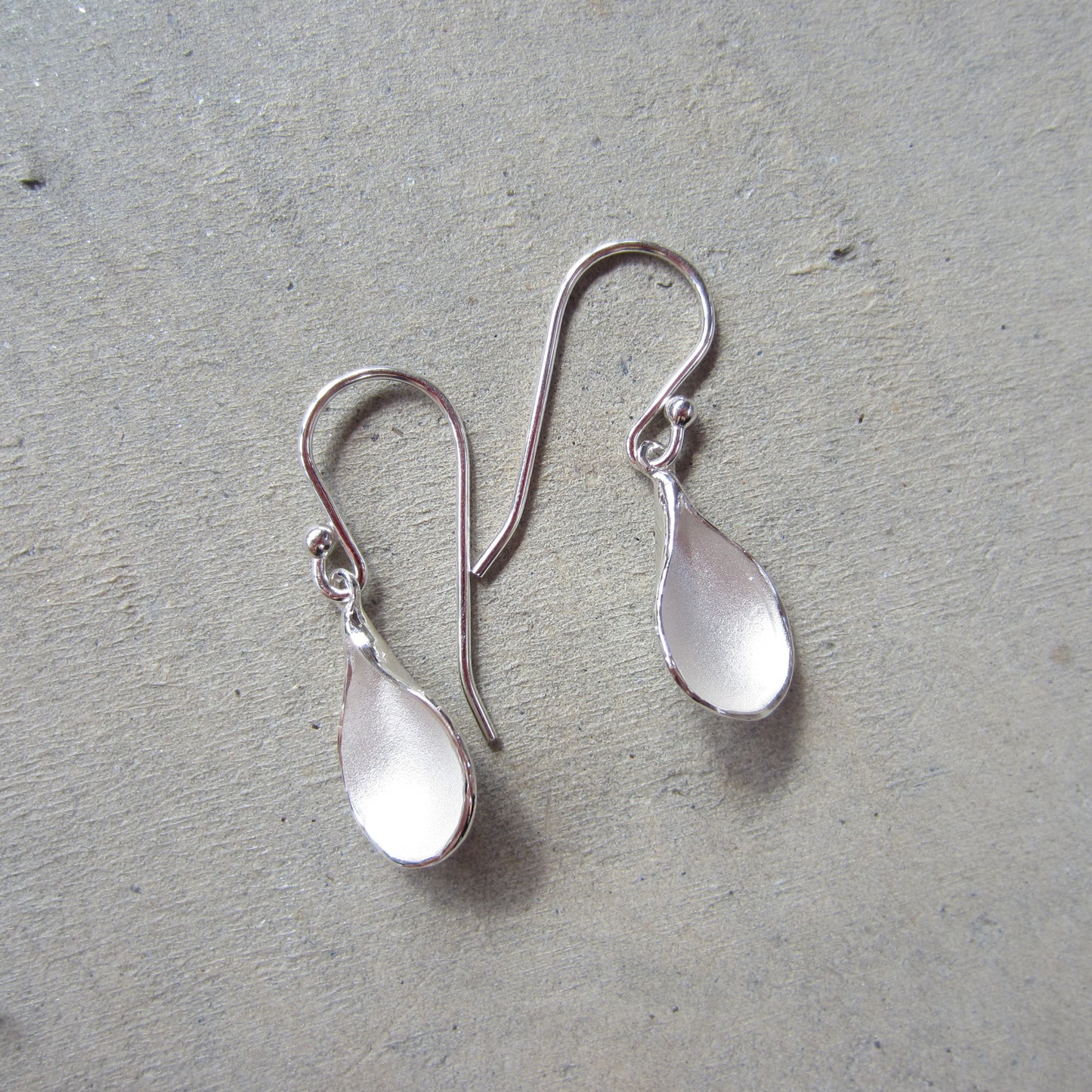 Medium Petal Earrings in Sterling Silver