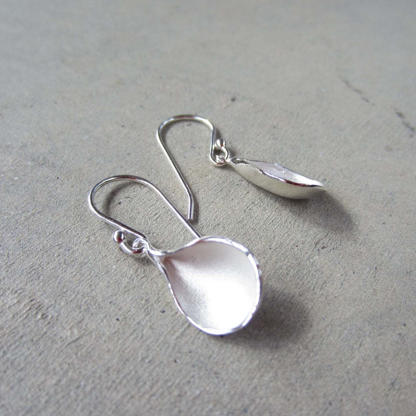 Medium Petal Earrings in Sterling Silver