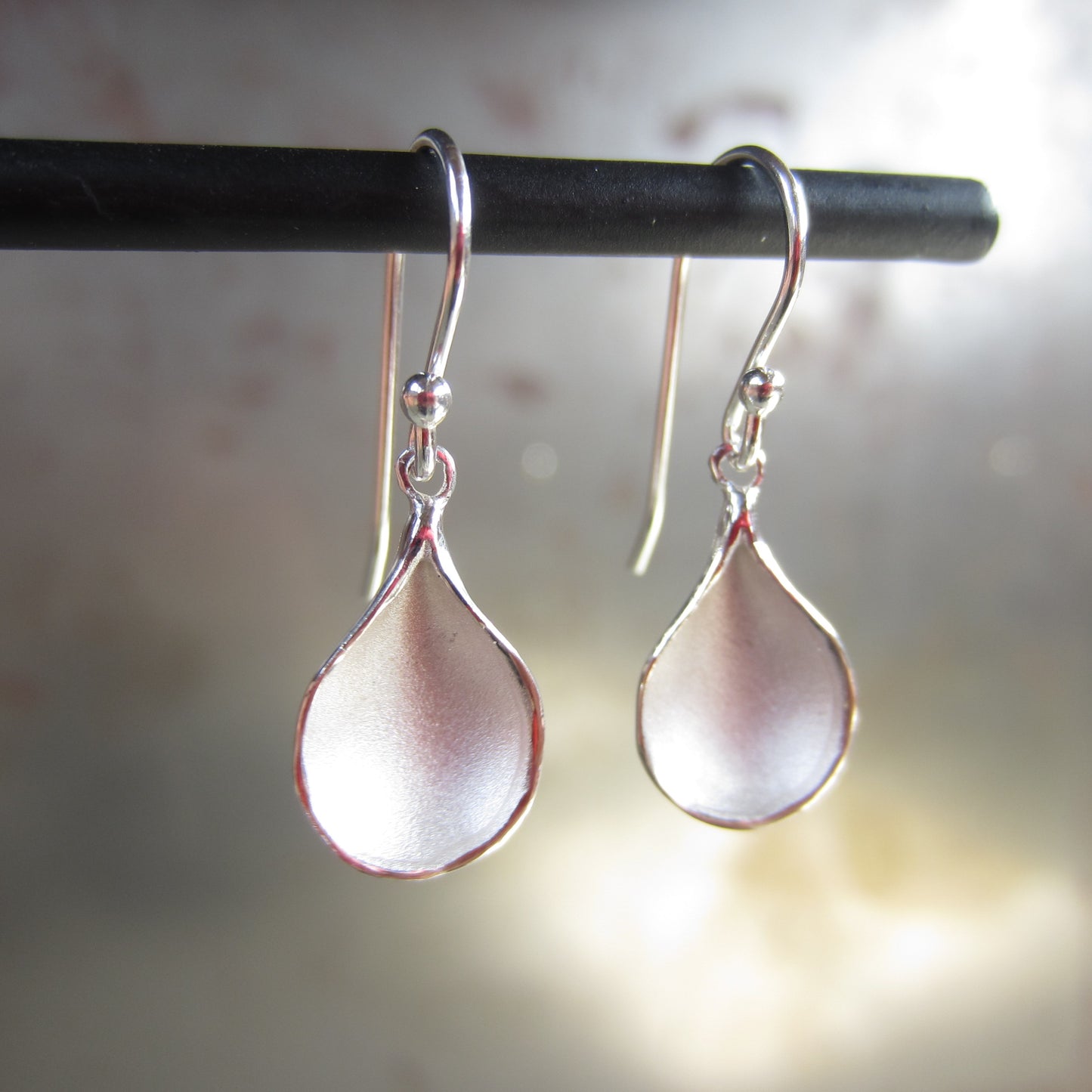 Medium Petal Earrings in Sterling Silver