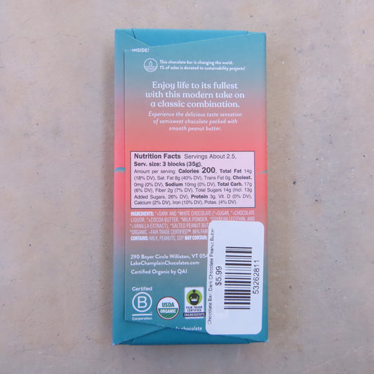 Chocolate Bar: Dark Chocolate Peanut Butter