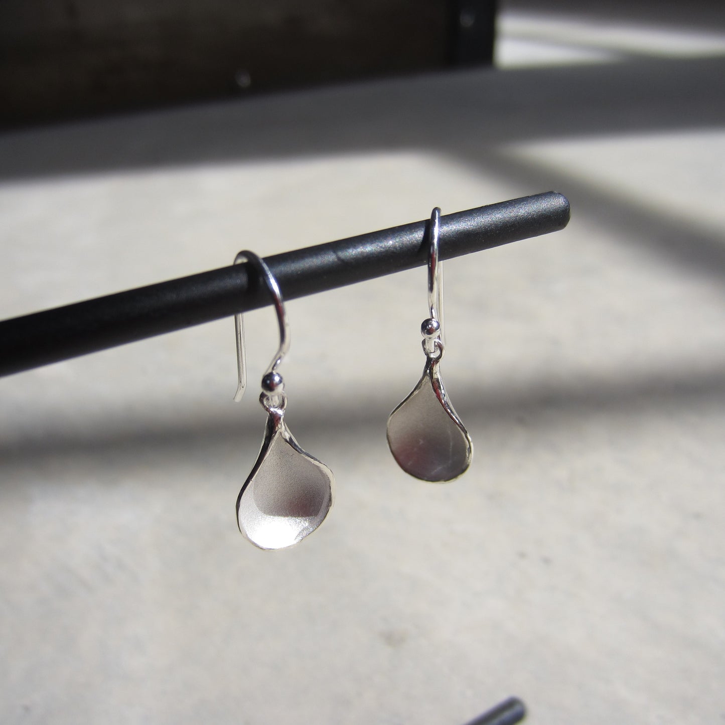 Medium Petal Earrings in Sterling Silver