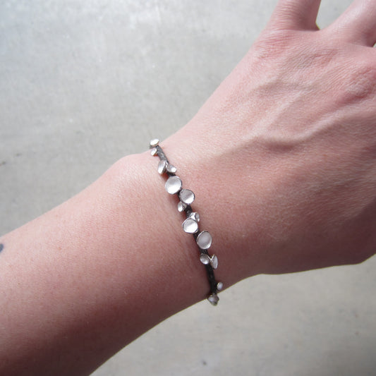 Rhythm Pod Cuff in Sterling Silver and Oxidized Silver