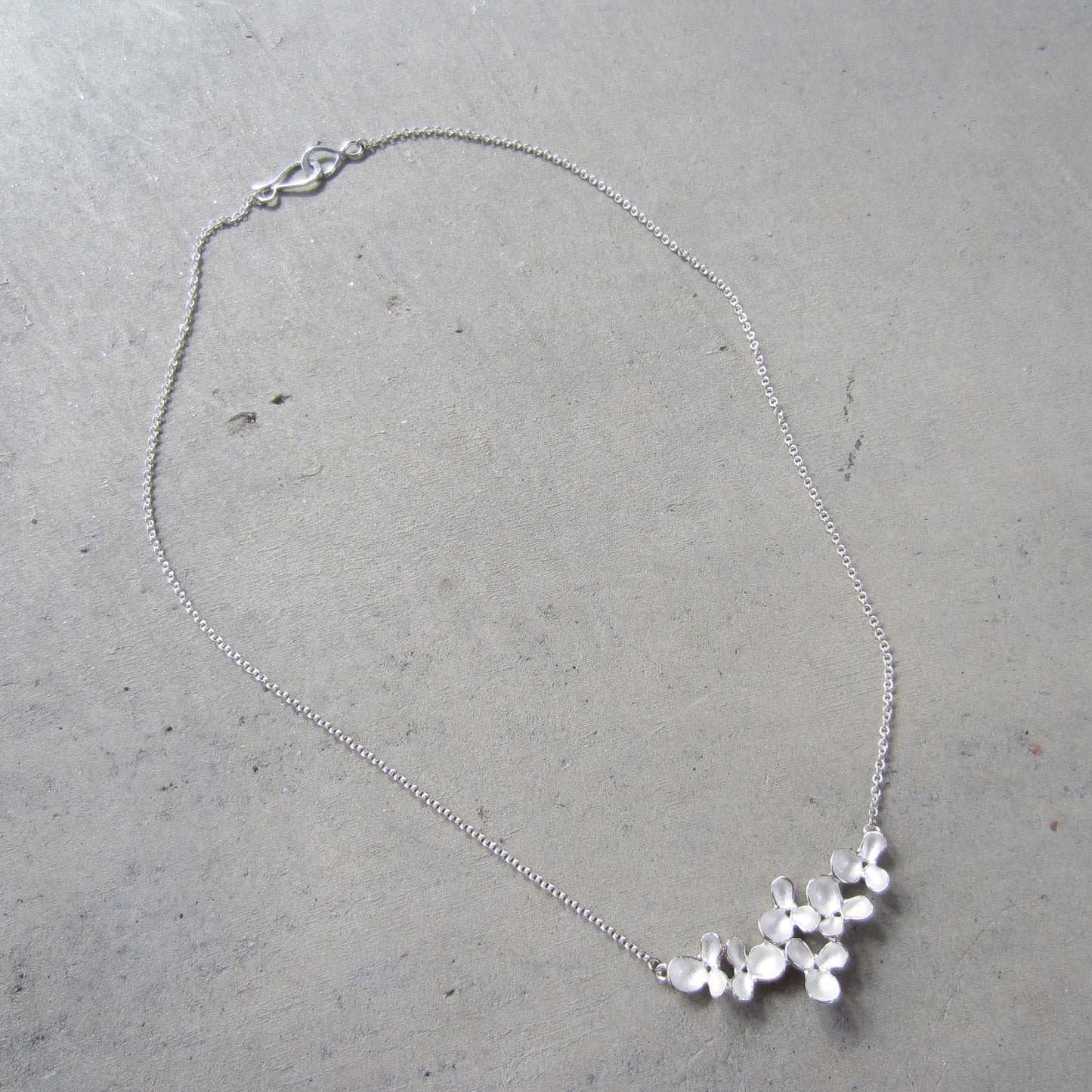 Bloom Bar Necklace in Sterling Silver on Silver Chain