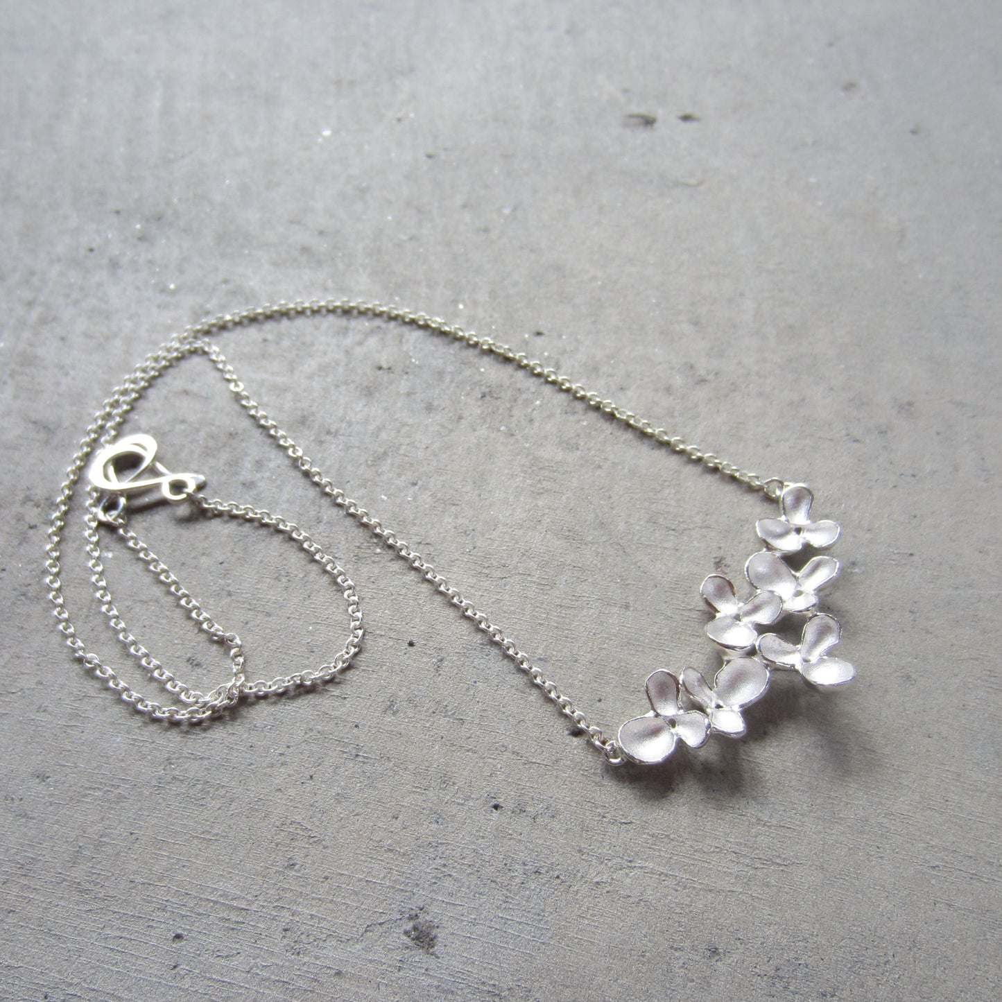 Bloom Bar Necklace in Sterling Silver on Silver Chain